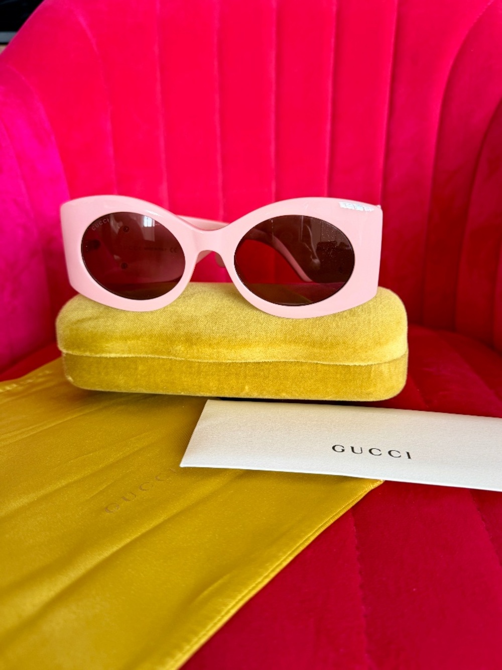 Gucci GG0810S 003 Oversized Pink Sunglasses